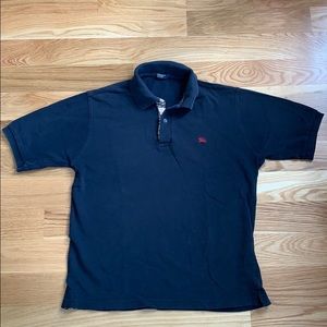 Black Burberry Polo Shirt Sz S